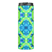 Kobalt Blue en Lime Green Tie Dye Pattern Thermosbeker (Achterkant)