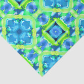 Kobalt Blue en Lime Green Tie Dye Pattern Tissuepapier (Detail)