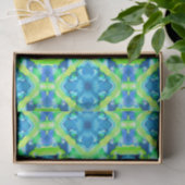 Kobalt Blue en Lime Green Tie Dye Pattern Tissuepapier (Geschenk)