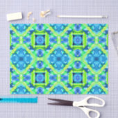 Kobalt Blue en Lime Green Tie Dye Pattern Tissuepapier (Craft)