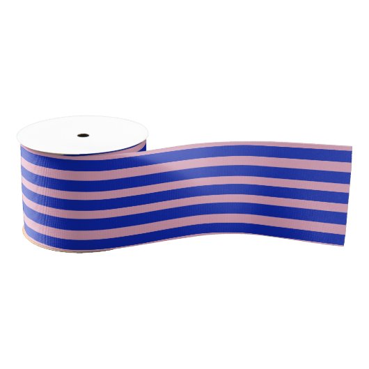 Kobalt Blue en roze gestreept Grosgrain Lint (Spoel)