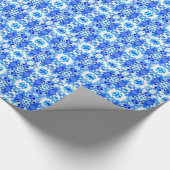 Kobalt Blue en White Batik Tegel Pattern Cadeaupapier (Hoek)