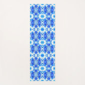 Kobalt Blue en White Batik Tegel Pattern Yogamat (Voorkant)