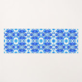 Kobalt Blue en White Batik Tegel Pattern Yogamat (Voorkant (horizontaal))