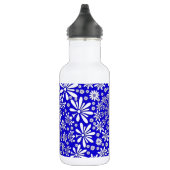 Kobalt Blue en White Floral Pattern Waterfles (Rechts)