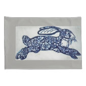 Kobalt Blue en White Rabbit Pillowcases Grey Marbl Kussensloop (Achterkant-Rechts)