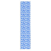 Kobalt Blue en White Sea Shells Korte Tafelloper (Voorkant)