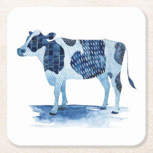 Kobalt Blue Farm Animals - Kabeljauw Kartonnen Onderzetters