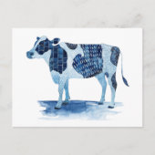 Kobalt Blue Farm Animals - Koe Briefkaart (Voorkant)
