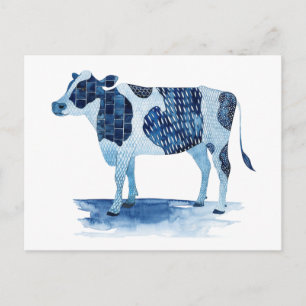 Kobalt Blue Farm Animals - Koe Briefkaart