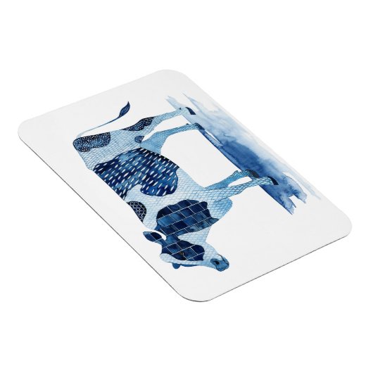 Kobalt Blue Farm Animals - Koe Magneet (Rechterzijde)