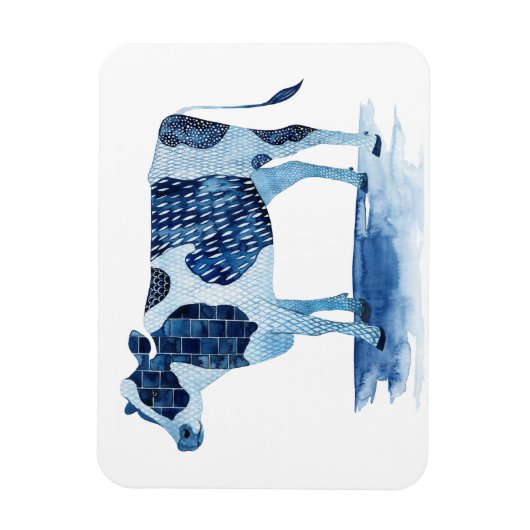 Kobalt Blue Farm Animals - Koe Magneet (Verticaal)