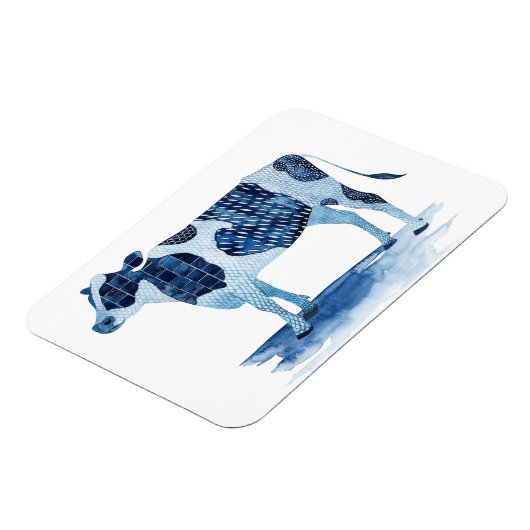 Kobalt Blue Farm Animals - Koe Magneet (Linkerzijde)