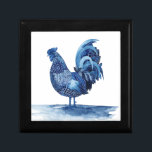 Kobalt Blue Farm Animals - Rooster Cadeaudoosje<br><div class="desc">Kobalt Farm Animals IV van Grace Popp. Met een roster in een diepe,  kobalt blauwe kleur met een verscheidenheid aan design, </div>