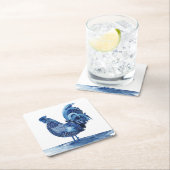 Kobalt Blue Farm Animals - Rooster Kartonnen Onderzetters (Insitu)
