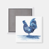 Kobalt Blue Farm Animals - Rooster Magneet (Voorkant / Achterkant)