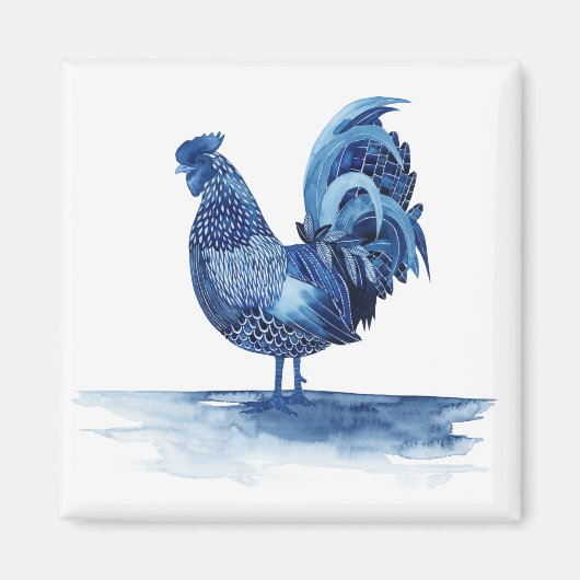 Kobalt Blue Farm Animals - Rooster Magneet (Voorkant)