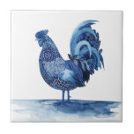 Kobalt Blue Farm Animals - Rooster Tegeltje<br><div class="desc">Kobalt Farm Animals IV van Grace Popp. Met een roster in een diepe, kobalt blauwe kleur met een verscheidenheid aan design, </div>