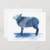 Kobalt Blue Farm Animals - Schapen Briefkaart (Voorkant / Achterkant)