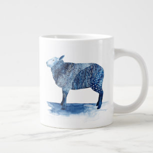 Kobalt Blue Farm Animals - Schapen Grote Koffiekop