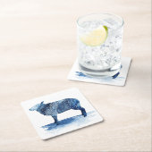 Kobalt Blue Farm Animals - Schapen Kartonnen Onderzetters (Insitu)