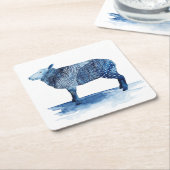 Kobalt Blue Farm Animals - Schapen Kartonnen Onderzetters (Schuin)