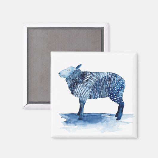 Kobalt Blue Farm Animals - Schapen Magneet (Voorkant / Achterkant)
