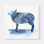 Kobalt Blue Farm Animals - Schapen Magneet (Voorkant)