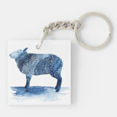 Kobalt Blue Farm Animals - Schapen Sleutelhanger (Achterkant)