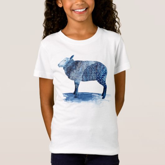 Kobalt Blue Farm Animals - Schapen T-shirt (Voorkant)