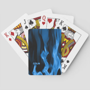 Kobalt Blue Flames   Fietspatcards Pokerkaarten