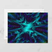 Kobalt Blue Fractal Briefkaart (Voorkant / Achterkant)