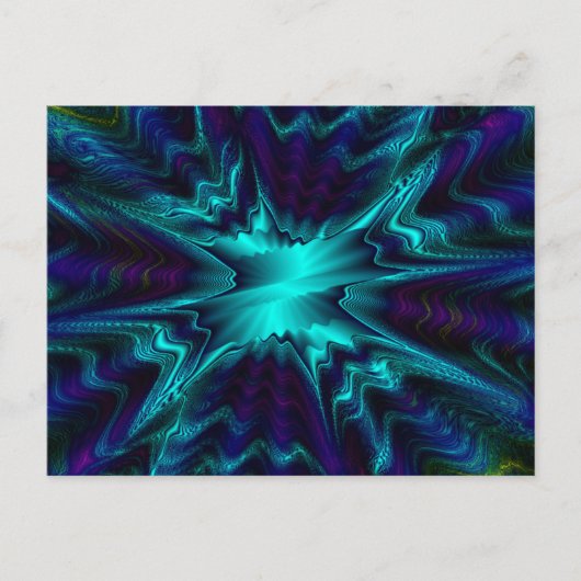 Kobalt Blue Fractal Briefkaart (Voorkant)