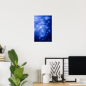 Kobalt Blue Galaxy Burst Poster (Thuiskantoor)