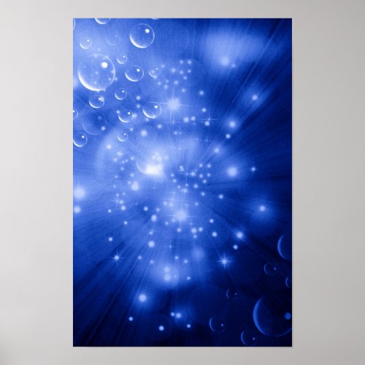 Kobalt Blue Galaxy Burst Poster (Voorkant)