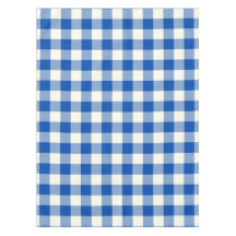 Kobalt Blue Gingham / Buffalo Check Tablecloth