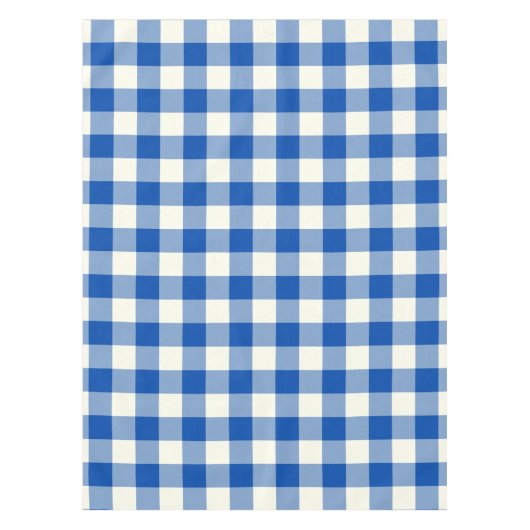 Kobalt Blue Gingham / Buffalo Check Tablecloth Tafelkleed (Voorkant)