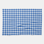 Kobalt Blue Gingham Pattern Kitchen Towels Theedoek (Horizontaal)