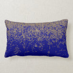 Kobalt Blue Glitter Ombre Gradient Kussen<br><div class="desc">Moderne,  chic en glamoureus faux drukten gouden glitter ombre gradiënt op kobalt blauwe achtergrond.</div>