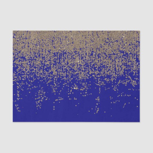 Kobalt Blue Glitter Ombre Gradient Tissuepapier (Voorkant)