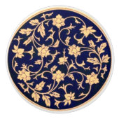 kobalt Blue & Gold Ceramic Drawer Pull Keramische Knop (Voorkant)