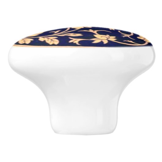 kobalt Blue & Gold Ceramic Drawer Pull Keramische Knop (Zijkant)