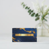Kobalt Blue Gold Marble Vip Visitekaartje (Staand voorkant)