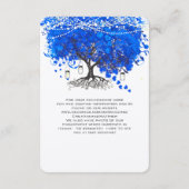 Kobalt Blue Heart Leaf Tree Wedding Informatiekaartje (Achterkant)