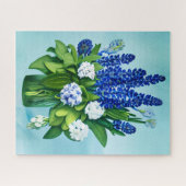 Kobalt Blue Hyacinths en Hydrangeas Legpuzzel (Horizontaal)