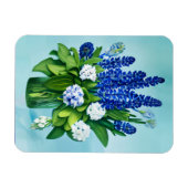 Kobalt Blue Hyacinths en Hydrangeas Magneet (Horizontaal)