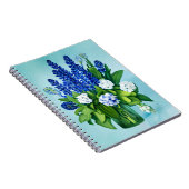 Kobalt Blue Hyacinths en Hydrangeas Notitieboek (Rechterzijde)