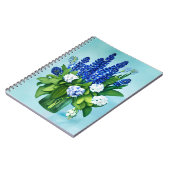 Kobalt Blue Hyacinths en Hydrangeas Notitieboek (Linkerzijde)