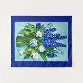 Kobalt Blue Hyacinths en Hydrangeas Wandkleed (Voorkant (horizontaal))