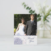 Kobalt blue hydrangea flower bruiloft bedankt u briefkaart (Staand voorkant)